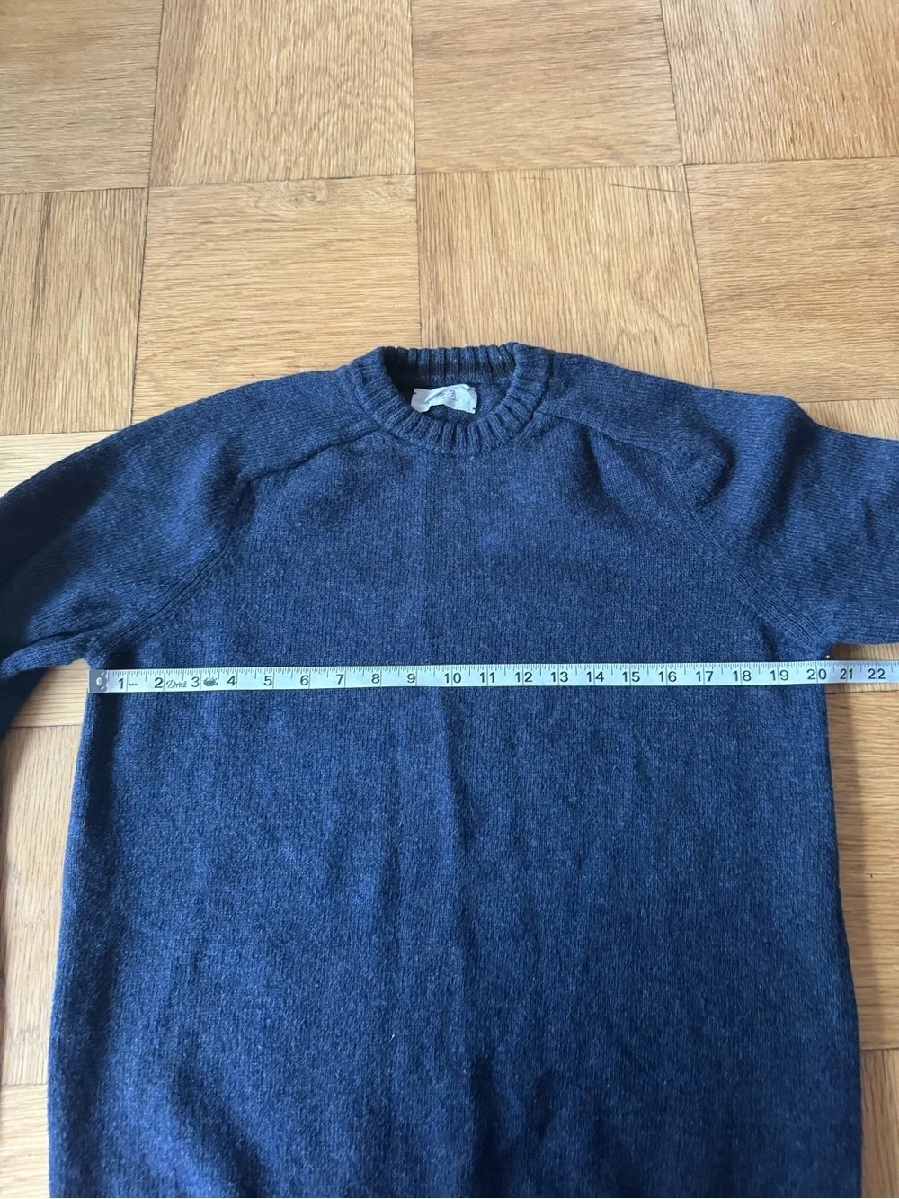 Mr P. Mens Virgin Wool Navy Pullover Sweater Crewneck Made In Italy Size XL